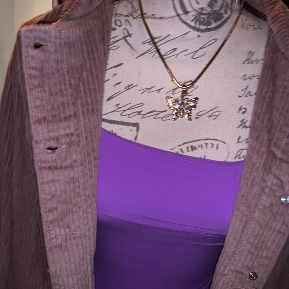 Fashion Nova Dusty Rose Mauve Pink Corduroy Button Up Jacket - Picture 5 of 10